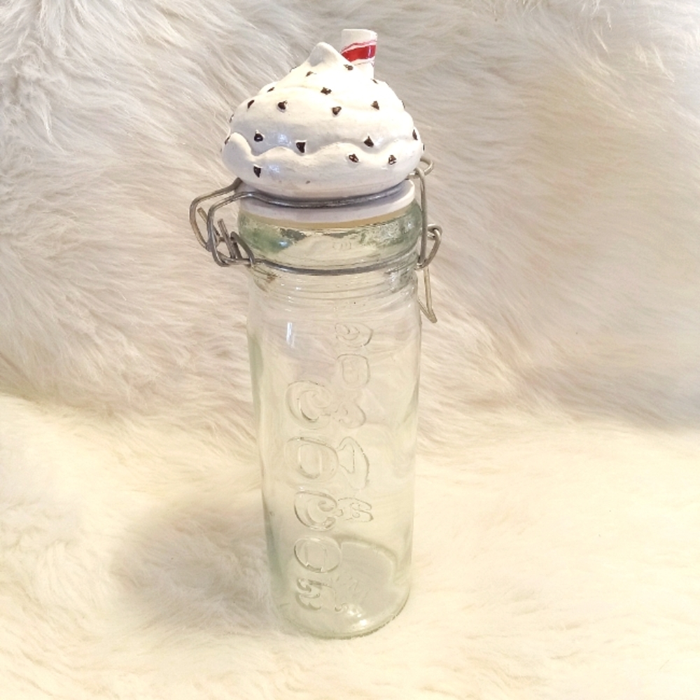 Cocoa Powder Storage Container Jar. 8" tall.